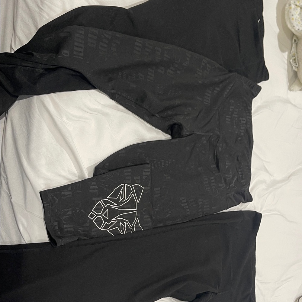 Puma Black Track Pants with Black & White Logo with old navy track pants